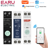 6-63A 1P+N WIFI Smart Switch Energy Meter Kwh Metering Monitoring Timer Relay MCB TUYA Smart Life Voltage Current Protection