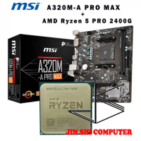 AMD Ryzen 5 PRO 2400G R5 2400G CPU + MSI A320M-A PRO MAX Motherboard Suit Socket AM4 CPU and Motherbaord Suit All new / no fan