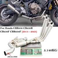 Slip On For Honda CBR650 CB650R CB650F CBR650F CBR650R 2014 - 2023 Motorcycle System Exhaust Escape System Modified Muffler 51MM
