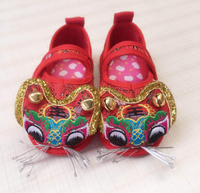 Tiger Head Baby Shoes Decorated with Bells Baby and Infant Toddler Shoes Embroidered Hard Bottom Onitsuka Tiger Shoes Baby's Shoes ~