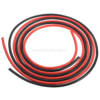 1meter Black +1meter Red Silicon Wire 12AWG 14AWG 16AWG 22AWG 24AWG Heatproof Soft Silicone Silica Gel Wire Cable