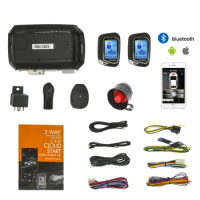 GIORON car alarm LED LCD 2 way start and stop system shock/vibration alarm universal DC12V turbo security device