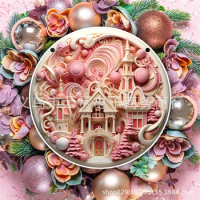 Pink Romantic Relief Decor Pendant Creative Dreamy Valentine's Day Christmas Decoration Aesthetic Home Decoration Accessories