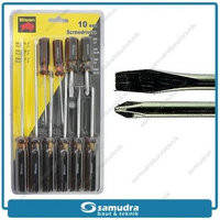 BISON Obeng Set 10 Pcs Screwdriver Plus Minus Radio HP Obeng Tangan SILVER