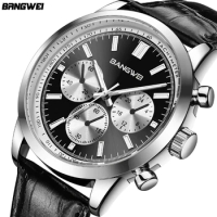 LIGE Casual Sports Luxury Watch for Men Waterproof Luminous Big Dial Leather Strap Man Watches Quartz Fashion Clock Wristwatches