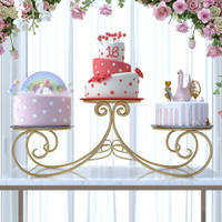 免運 附發票 蛋糕架 歐式新款多層蛋糕展示架 創意三層網狀模型架婚慶甜品架子 生日0522