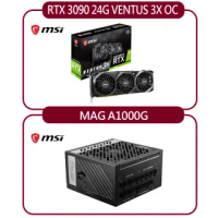 【MSI 微星】RTX 3090 24G VENTUS 3X OC 顯示卡+微星MSI MPG A1000G 金牌電源供應器