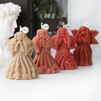 Forest Spirit Candle Mold Silicone Angel Prayer Blessing Statue Mold DIY Making Tree Spirit Girl Resin Soap Gypsum SoyWax Tool