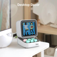 Divoom Ditoo-Pro small Bluetooth Speaker Portable Retro Pixel Desk With High Quality Table Mini Speaker For Home Gift Cute Pink