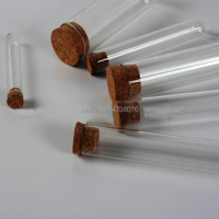 25x200mm 10pcs/lot Borosilicate lab test tube with cork blowing glass Pyrex test tube for scientific experiments U-shaped bottom