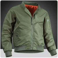 Men's Streetwear Slim Fit Softshell Flight Bomber Jacket Spring Fall Windbreakers Casual Coats Men Business Golf Varsity Jackets