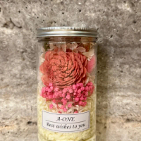 【A-ONE 匯旺】畢業花罐 索拉太陽玫瑰通草花束 乾燥花束 粉兔尾草 永生花束 擴香小花罐