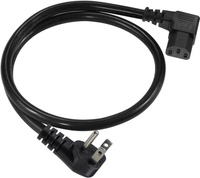 [2 Pack] 90 Degree Computer Power Cord - 1FT Low Profile Flat Plug to Right Angle IEC C13 Power Cord