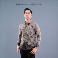 Batik Handara - Jatra Abu Hitam Kemeja Pria Furing Erro Slim Fit S