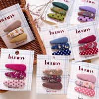 Korean Cute Girls Dot Solid Hair Bow Tie Clips For Laies Vintage Pink Red Women Hairpins Children's Accesories Hairclip Hairpins