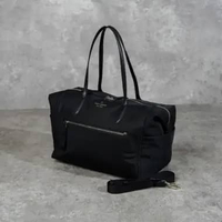 Kate Spade GHW Nylon Multi Pocket Zip Tote Bag in Black