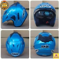 Helm ink Jp8 T1 Cx22 biru muda half face Double Visor Replika terbaru