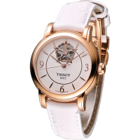TISSOT 天梭 官方授權 Lady Heart 瑰麗藝術鏤空機械腕錶-T0502073701704 玫瑰金色