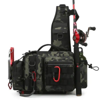 Multifunctional Fishing Rod Bag Large Waist Men's Tactical Crossbody High Capacity Outdoor Waterproof Storage Backpack Rapala