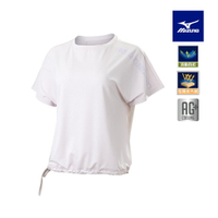 女瑜珈短袖T恤 K2TAB20302（燕麥白）【美津濃MIZUNO】
