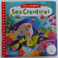 [พร้อมส่ง] Push Pull Slide Board Book หนังสือภาษาอังกฤษสำหรับเด็ก ของสำนักพิมพ์ Campbell ชุด First E