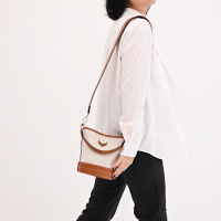 MOYNAT BALUCHON BB 帆布小牛皮拼接兩用水桶包(米咖)