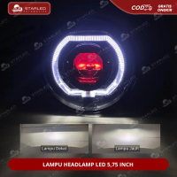 Lampu Led Projector Biled Bulat 5,75 INCH CB GL MEGAPRO Plus Devil Eye Lampu Utama Depan Bulat 5.75 