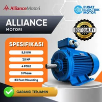 Dinamo Elektrik Motor Alliance Motori 5KW, 7,5 HP, 3 Phase 4 POLE