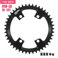 PASS QUEST Chainring 110 BCD for Shimano 105 R7100 UT R8100 DA R9200 110mm 36 38 40 42T 44 46T 48 50T 54 56 58T 60 Road Bike 12s