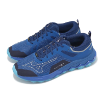 MIZUNO 美津濃 越野跑鞋 Wave Ibuki 4 GTX 男鞋 藍 黑 防水 輪胎大底 運動鞋 美津濃(J1GJ2259-11)