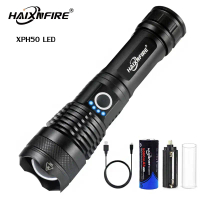 ลี้ลับ ไฟฉาย HAIXNFIRE H002 XHP50 LED ชาร์จใหม่ได้ ไฟฉายซูมตั้งแคมป์กลางแจ้ง