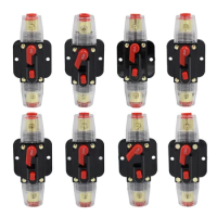 Circuit Breaker 20A 30A 40A 50A 60A 80A 100A 125A 150A Short Protection Fuse Holder 12-24V DC Car Truck Audio Resettable Fuse