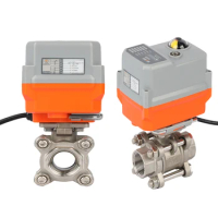3 Piece ss304 Ball Valve Motorized Electric Actuator China Control Automatic Water Treatment Motor Actuated Ball Valve