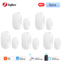 Tuya Zigbee Door Sensor Door Open/Closed Detector Home Alarm Security Protection Smart Life Control Need Zigbee Hub to Work