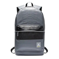 【NIKE 耐吉】NIKE JORDAN 4 BACKPACK COOL GERY 後背包 4代 皮革 雙肩 筆電包 灰(9A0280-479)