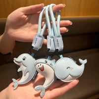 Ocean Whale Keychain Bag Leather Processed New Style for Students Couples Decorate School Bag Small
