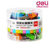 แนะนำ แนะนำ Deli 8487 Binder Clip 19mm 40pcs คลิบหนีบกระดาษแฟนซี 19 มิลลิเมตร แพค 40 ชิ้น ลวดเสียบกร