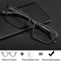 Pure Titanium Photochromic Prescription Glasses Progressive Multifocal Reading Glasses Anti Blue Ray Myopia Glasses TR90 Temples