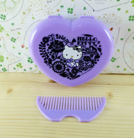 【震撼精品百貨】Hello Kitty 凱蒂貓-KITTY鏡梳組-紫愛心 震撼日式精品百貨