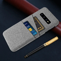Galaxy S10 Case Samsung Galaxy S10 Plus/S10e Luxury Fabric Dual Card Phone Cover For Samsung S10 S 10 + S10 E Coque S10plus
