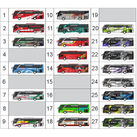 Miniatur Bus AGRAMAS/BUDIMAN/HARYANTO/QQTRANS/STJ/TUNGGALJAYA/ASYROF/FADEL/SUGENGRAHAYU/ROSALIAINDAH