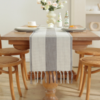 Handmade Tassel Table Runner Decorative Cloth Long Tablecloth Simple and Light Luxury  Cabinet Tablecloth Imitation Cotton Linen Material Table Runner
