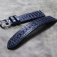 Blue Handmade Soft Thin Watch Strap 18mm 19mm 20mm 21mm 22mm Alligator Leather Watchband For IWC OMEGA Longines