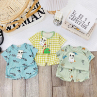 Bộ cộc tay bé trai BH KiDS , đồ bộ bé trai chất cotton thoáng mát