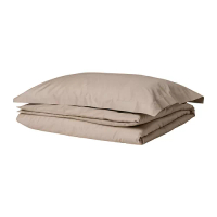 LUKTJASMIN 被套附一個枕頭套, 灰米色, 150x200/50x80 公分