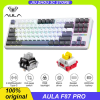 Aula F87 Pro Mechanical Keyboard 2.4g/Wired/Bluetooth 5.0 Tri Mode Wireless Keyboard 87 Key Hotswap Rgb Pbt Pc Gaming Keyboard