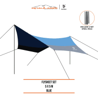 HILLMAN FLYSHEET SET 5 X 5 METER / SHELTER UNTUK CAMPING / FLYSHEET 1 SET LENGKAP DENGAN TIANG
