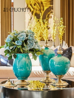 歐式花瓶擺件客廳插花陶瓷樣板房玄關柜美式餐桌電視柜家居裝飾品