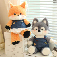 Cute Forest Animal Little Fox Plush Toy Healing Series Big Bad Wolf Doll Children's Comforting Stuff