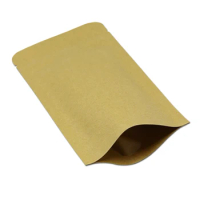 DHL 4.3''x7.3'' (11*18.5cm) Brown Kraft Paper Aluminum Foil Pouch Valve Ziplock Stand Up Packing Bags For Party Food Storage Bag